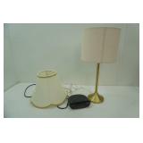Table Lamp with 2 shades & Sony Clock Radio