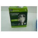 shower head, compact, hand towel, soap