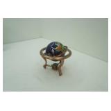 tabletop world globe with semi-precious gemstones