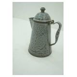 antique gray graniteware coffee pot