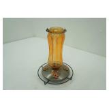 Vintage Carnival Glass Oriole Feeder 10" tall