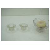 4 sided stainless steel grater, mug, crystal candy dish & candle holders