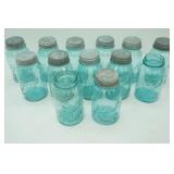 Ball Perfect Mason Canning Jars. Aqua Blue. 13ct