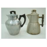 Vintage Super Maid Cast Aluminum Coffee Pot & Antique Wear-Ever Aluminum Coffee Pot