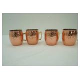 4 Hammered Copper Moscow Mule Mugs