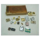 Cigar Box and Vintage cigarette lighters, vintage razor box