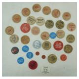 Vintage Wood & Plastic Bar Tokens & Wooden Nickels