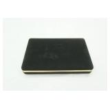 Black Velvet Jewelry Box and Contents. Belt buckle, beaded necklaces, earrings