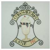 Metal Strawberry Ice Cream Cone Sight 18" tall