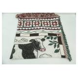 Cow Themed Woven Throw Blanket