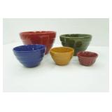 Boston Warehouse Stoneware Nesting Mixing Bowl Set. 5ct