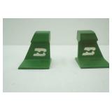 Burlington Northern Bookends. Cut from railroad ties