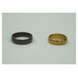 jewelry lot: black band, gold toned band