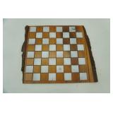 hand crafted wooden chess board 17.5"x16"