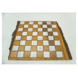 hand crafted wooden chess board 17.5"x16"