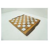 hand crafted wooden chess board 17.5"x16"