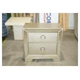 2 drawer night stand with mirror inserts trim