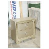 2 drawer night stand with mirror inserts trim