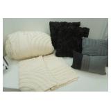 King Size Comforter, 2 Shams, 4 Throw Pillows
