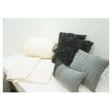 King Size Comforter, 2 Shams, 4 Throw Pillows