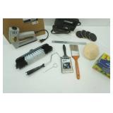 Hardware & Power Tools: jig saw, electric stapler, paint brushes, new shoe rack, furniture sliders and more