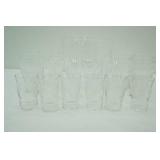 Vintage Etched Glass Ice Bucket, Water Glasses, Cordial Glasses