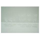 Vintage Etched Glass Wine Glasses