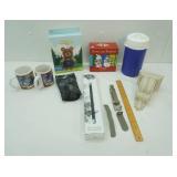 Crochet Bear Kit, Be Merry Salt & pepper shaker set, igloo water cooler, heat elements, electronics cleaning kit