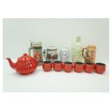 Vintage Traditional Chinese Wedding Tea Set, Vintage German Beer Steins
