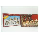 Christmas Village Set & Santa and Sleigh