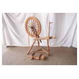 antique wooden spinning wheel