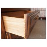 Vintage Wooden Dresser. 3 drawers, 2 shelves. 39"Lx19"Dx53"H
