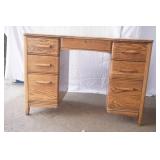 Vintage Wooden Desk w/7 drawers. Solid
