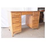 Vintage Wooden Desk w/7 drawers. Solid