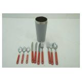 Vintage Abert inox Italy flatware; Ello stainless steel tumbler