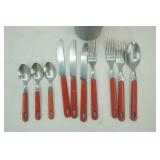Vintage Abert inox Italy flatware; Ello stainless steel tumbler