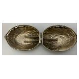 Vintage Metal Nut Shaped Nut Cracker 3" x 3 1/2" x 5"