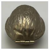 Vintage Metal Nut Shaped Nut Cracker 3" x 3 1/2" x 5"