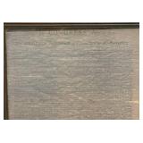 16 1/2" x 18 1/4" Framed Behind Glass The Unanimous Declaration July 4, 1776 States Of America (REPLICA)