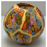 Millefiori Psychedelic Glowing Egg Candle 4"
