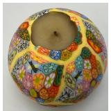 Millefiori Psychedelic Glowing Egg Candle 4"