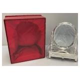 MCM Silverplate Vanity Mirror Jewelry Box (New Old Stock) 10"