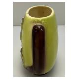 Vintage MCM Royal Copley Planter Green And Brown leaf 4" x 6" x 7 1/2"