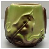 Vintage MCM Royal Copley Planter Green And Brown leaf 3 1/2" x 4 1/2 " x 5"