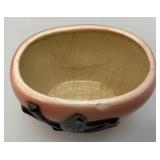 Vintage MCM Royal Copley Dark Pink Black Off White Planter (Cracks In Cleasrcoat Inside) 3.5" x 4" x 5"