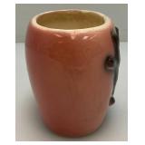 Vintage MCM Royal Copley Dark Pink Black Off White Planter (Cracks In Cleasrcoat Inside) 3.5" x 4" x 5"