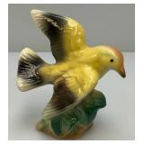 Vintage MCM Royal Copley Yellow And Black Bird Figurine In Flight 3" x 5" x 5.5"
