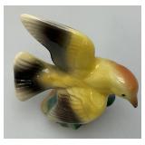 Vintage MCM Royal Copley Yellow And Black Bird Figurine In Flight 3" x 5" x 5.5"