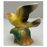 Vintage MCM Royal Copley Yellow And Black Bird Figurine In Flight 3" x 5" x 5.5"