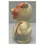 Vintage MCM Royal Copley Piggy Bank "For My Mink" Ceramic Figurine 4" x 5" x 7 3/4"